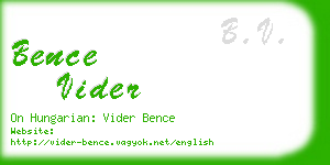 bence vider business card